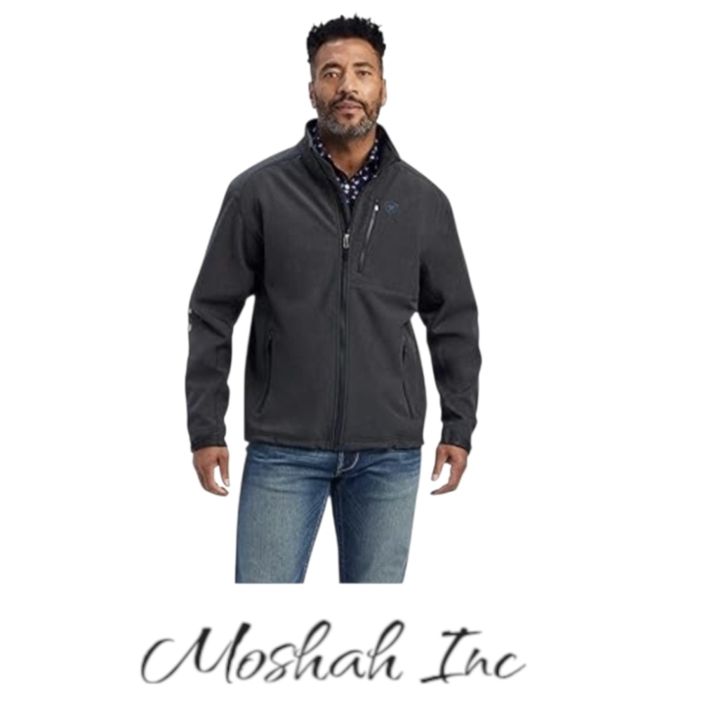 ARIAT Men's Logo 2.0 Patriot Softshell Water Resistant Jacket, Charcoal, Size S